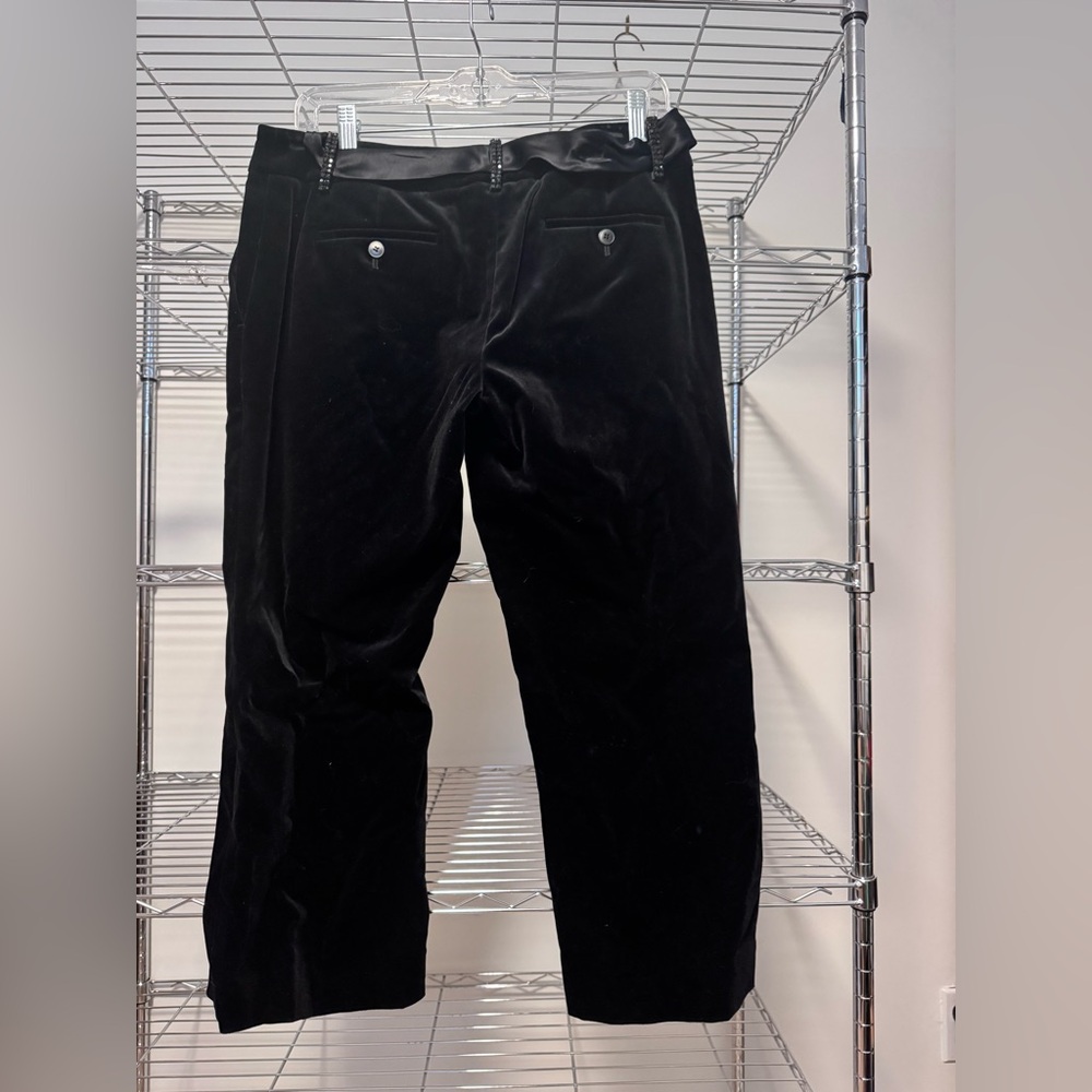 Laundry By Shelli Segal Men's Black velvet holiday party Pants not high waist